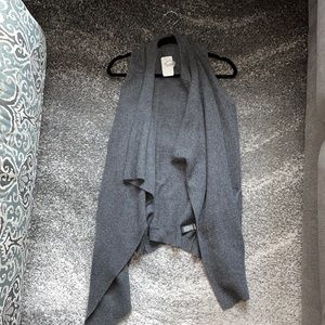 NWT Saks 5th Ave charcoal cashmere vest cardigan